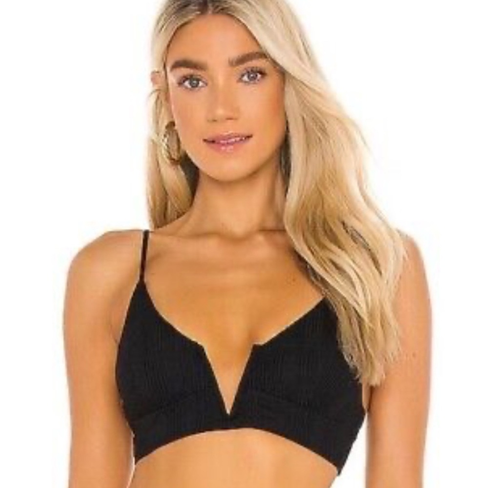 NWT L*SPACE Siren Pointelle Ribbed Bikini Top - D Cup